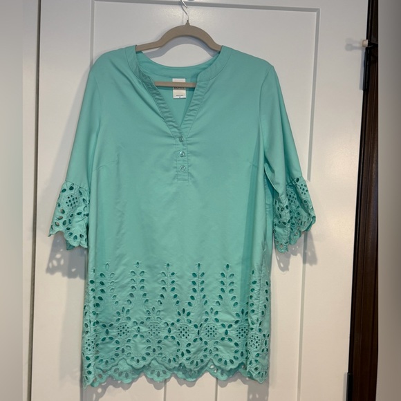 Blair Mint Green Eyelet Lace Tunic Top - Picture 2 of 7